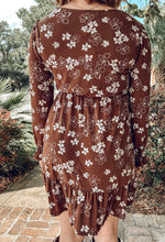 Quinn Floral Button Dress | Chocolate
