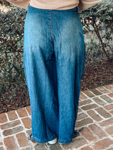 Tie Barrel Leg Denim Pants | Dark Denim