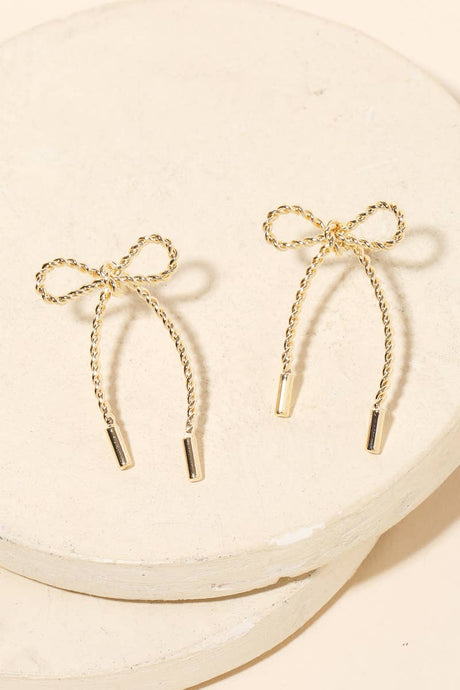 Twisted Bow Tie Earrings| Gold