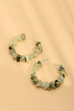 Natural Stone Hoop Earrings | Topaz