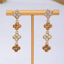 Clover Rhinestone Dangle Earrings