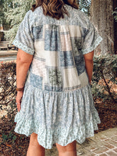 Patchwork Babydoll Dress | Blue