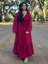 Charmed Bow Maxi Dress | Cranberry