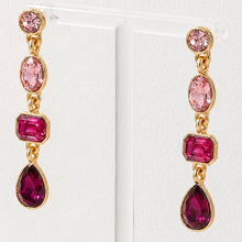 4 Tier Drop Layer Rhinestone Earrings | Emerald