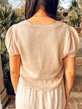 Embroidered Open Front Knit | Natural