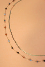 Stone Beads Layered Chain Necklace