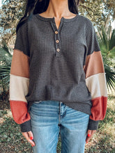 Fireside Waffle Knit Top | Charcoal