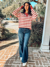 Striped Knit Sweater | Rust