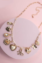 Flower Heart Charm Necklace