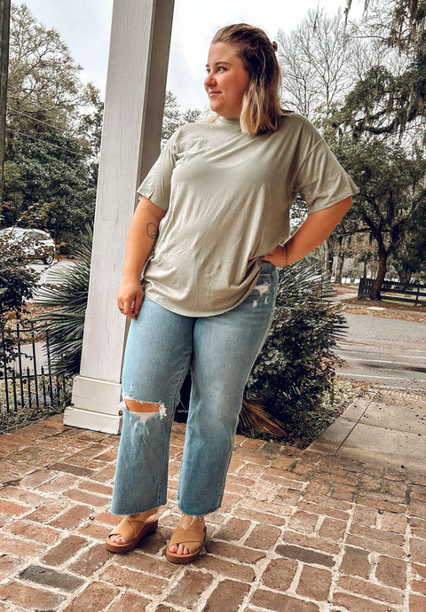 So Simple Oversize Tee | Sage