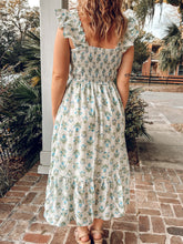 Floral Tile Smocked Dress | Blue