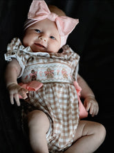 Gingerbread Gingham Romper | Khaki