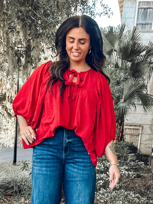 Perfect Airflow Bow Top | Red