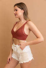 Lace Trim Padded Bralette | Brick