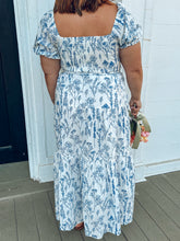Cotton Floral Maxi Dress | Blue