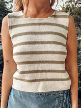 Striped Knit Sweater | Olive