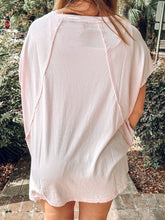 Oversized Mineral Washed Top | Soft Pink