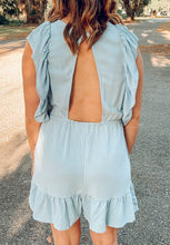 Ruffle Guest Romper | Sky Blue