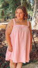 Glow Button Strap Dress | Pink