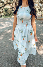 Fruit Gingham Maxi Dress | Blue