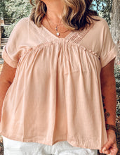 Pintuck Babydoll Top | Blush