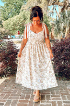 Floral Tied Corset Dress | Beige