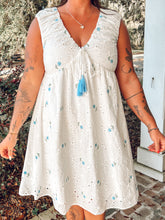 Seersucker Eyelet Mini Dress | White