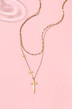 Suspended Cross Layer Necklace | Gold