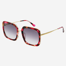 Lulu Acetate Womens Square Sunglasses: Burgundy Tortoise