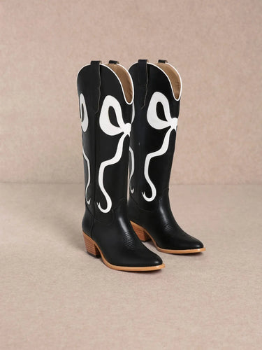 Swirling Bow Boot | Black