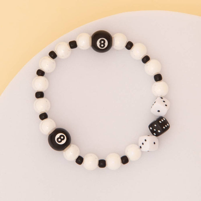 8 Ball Pearl Beaded Bracelet