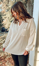 Ribbed Curvy Top | White