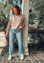 Terry Leopard Dolman Top | Taupe
