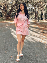 Button Collared Romper | Pink