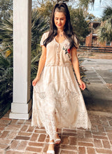 Embroidered Open Front Knit | Natural