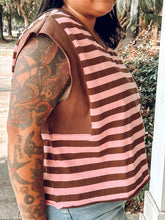 Cool Girl Striped Knit Top | Pink/Brown