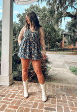 Mary Floral Denim Romper