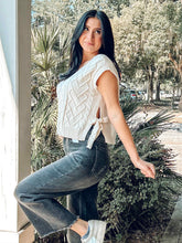 Cable Knit Sweater Vest | Cream