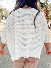 Distressed Oversize Knit Top | Ivory