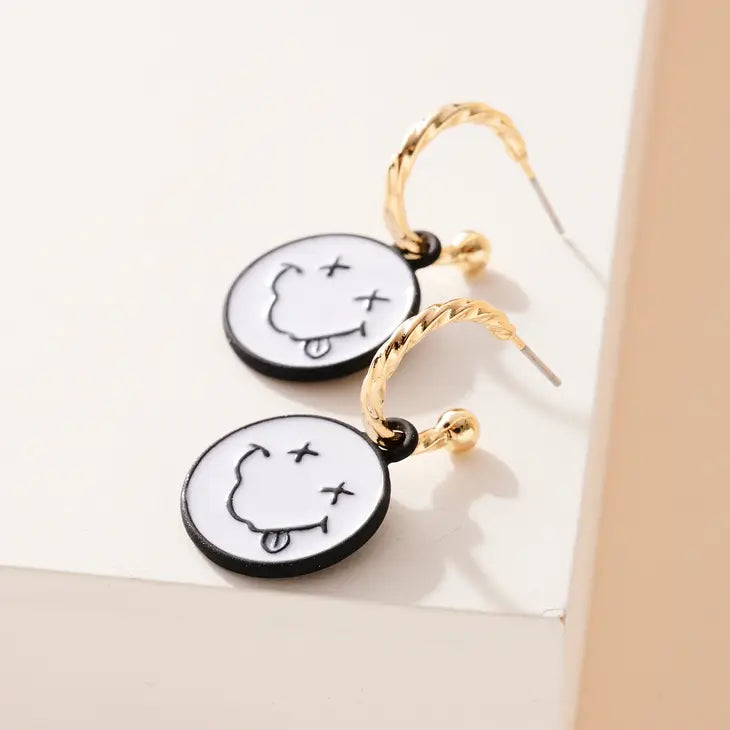 picture of Smile Dangle Earrings | White 