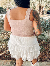 Lace Textured Square Top | Blush