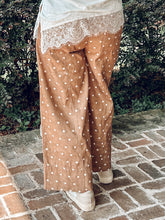 Polka Dot Wide Leg Pant | Taupe