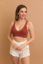 Lace Trim Padded Bralette | Brick