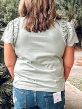Eyelet Ruffle Top | Sage