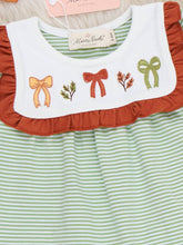Sweet Bow Embroidered Ruffle Rompe
