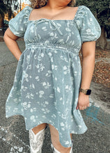 Blu Floral Denim Dress