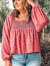 Fall Floral Smocked Babydoll Top | Mauve