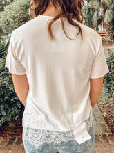 Asymmetrical Lace Trim Top | Ivory