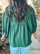 Pin Tuck Flowy Top | Green