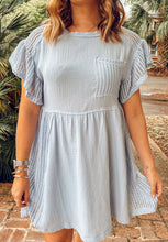 Coastal Waffle Knit Mini Dress | Blue